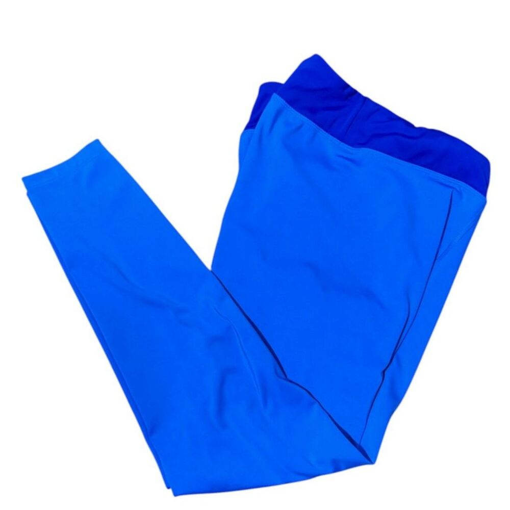 Nanette Lepore Periwinkle Blue Colorblock Leggings High Waist Activewear M EUC